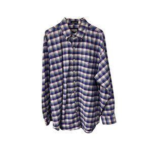 Resistol Rodeo Gear Men’s Button Down Cowboy Plaid Long Sleeve Shirt Large Size